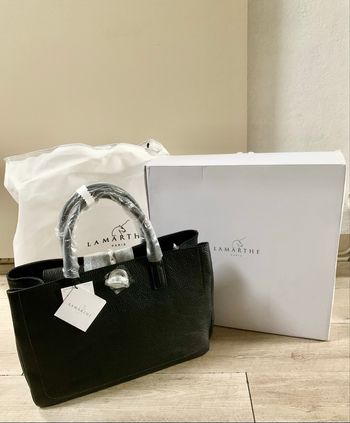 Sac à main noir en cuir neuf Lamarthe