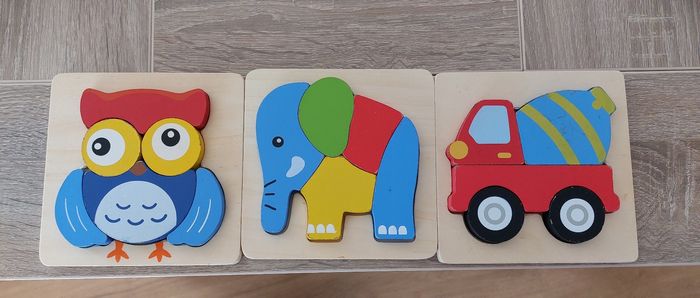 Lot de 3 puzzles en bois Playtive