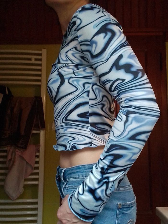 Pull fin femme croq top Bleu - photo numéro 5