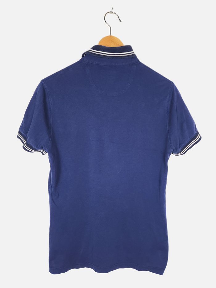 Polo Massimo Dutti Homme Marine Taille S Col Rayé Broderie Blason Casual - photo numéro 4