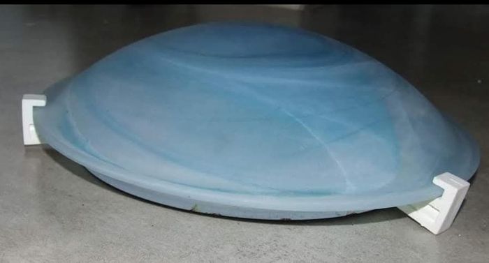 Plafonnier rond en verre bleu - photo numéro 4