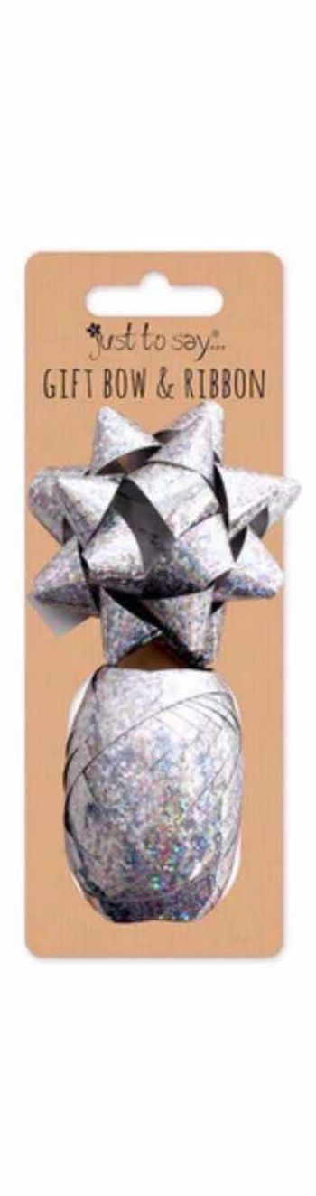 Ruban Nœud Cadeaux Rose Grise Scintillant Just To Say 10 mètres