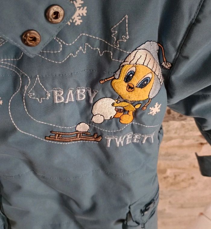 Manteau et gants Looney Tunes taille 6 mois en très bon état - photo numéro 3