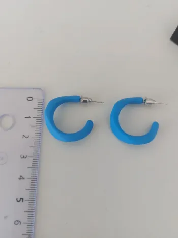 Boucles d'oreilles créoles bleu