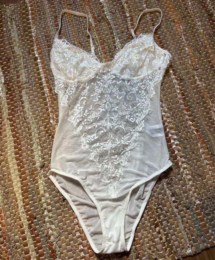 Body dentelle écrue blanc taille S - photo numéro 2