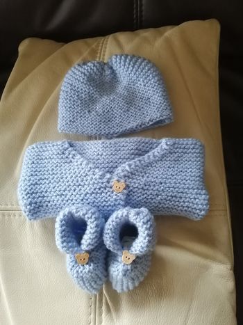 Lot naissance 1mois 3 pièces fait main neuf 