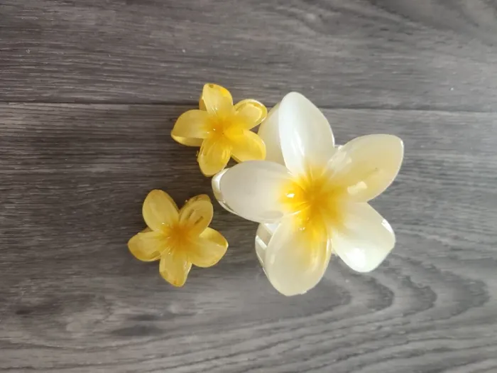 Pince fleur des îles Lot de 3 jaune