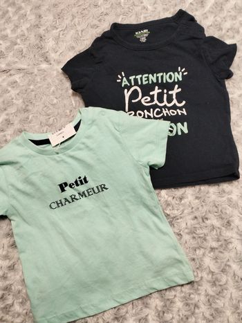 Lot de 2 t-shirts manches courtes 18 mois