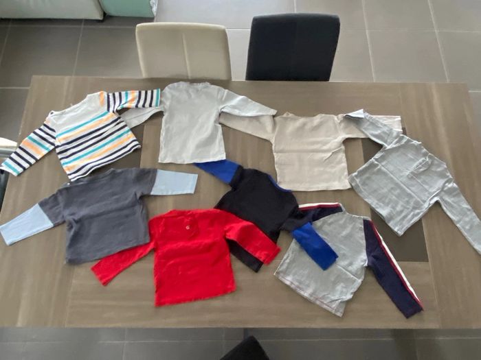 Lot 8 tee shirts manches longues 18 mois - photo numéro 2