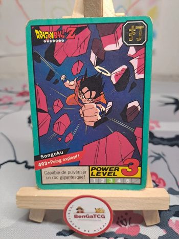 Carte Songoku 493 Poing explosif ! Dragon Ball Z Cardass Bandai 1996 Le Grand Combat Fr