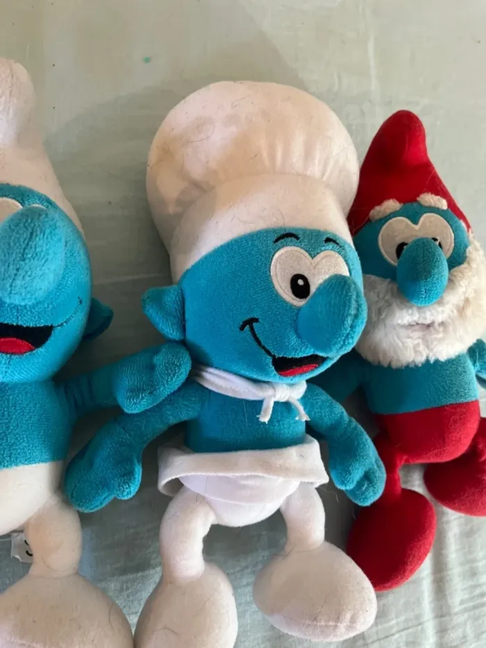 3 peluches schtroumpfs - photo numéro 3