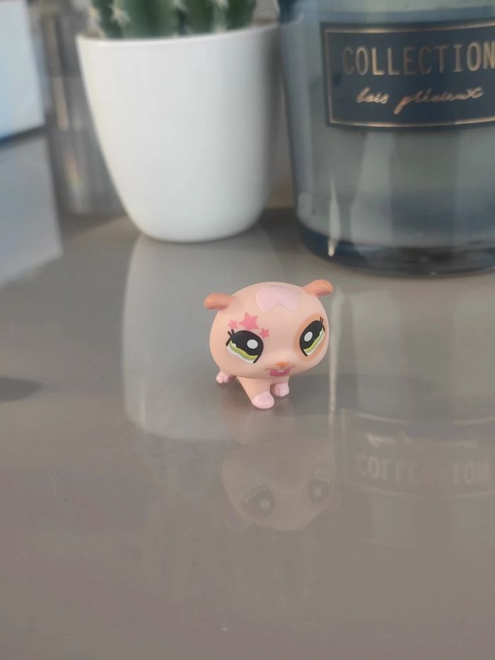 Littlest pet shop beige pink hamster guinea pig #1341