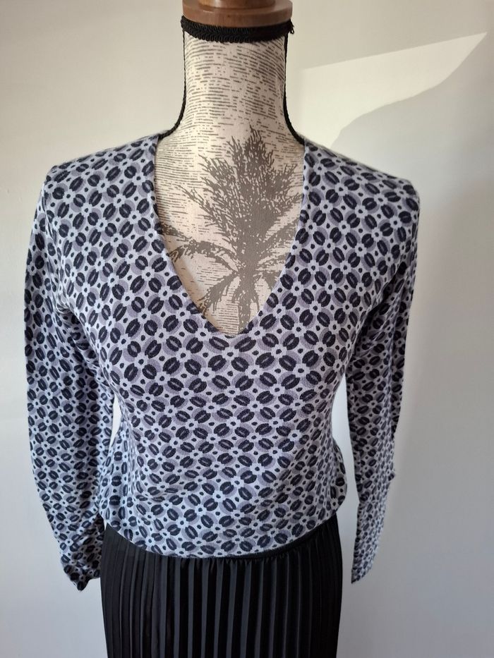 Pull léger  Monoprix bleu/ gris - photo numéro 2