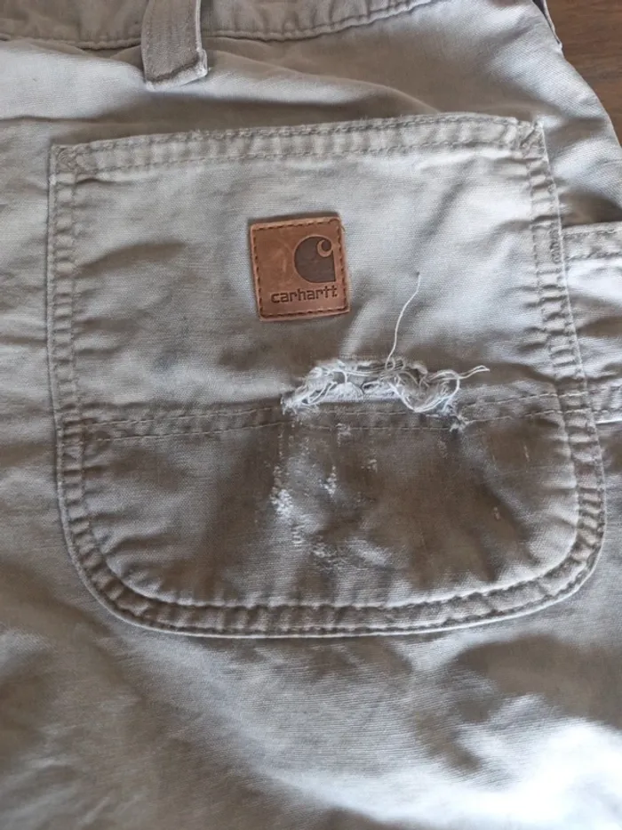 Pantalon Carhartt cargo beige workwear Carpenter taille 46 - photo numéro 4
