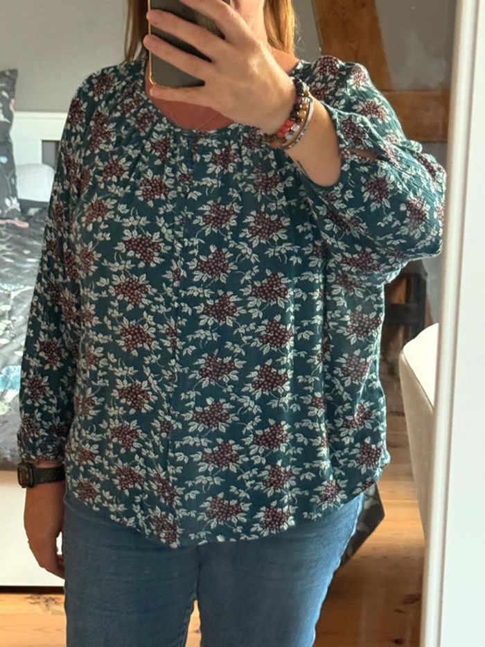 Superbe Blouse fluide en viscose fleurie neuve Monoprix 🌸 40 42 - photo numéro 6