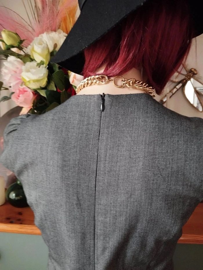 🌹Robe Graphique Vichy & Ruban Satin Caroll T36/38🌹 - photo numéro 8