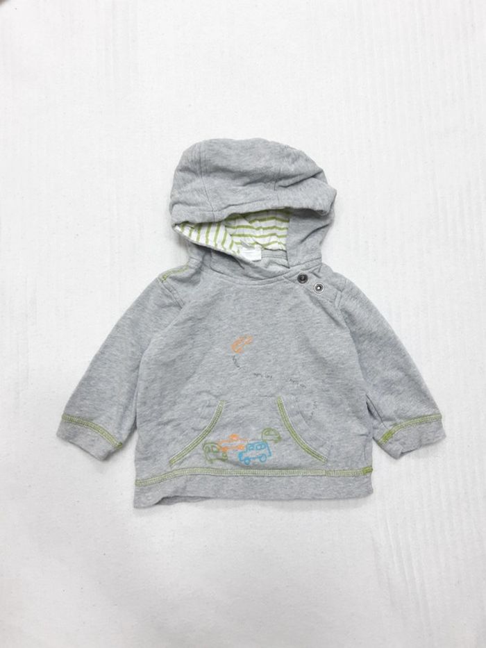 Sweat gris à capuche Vertbaudet 12 mois