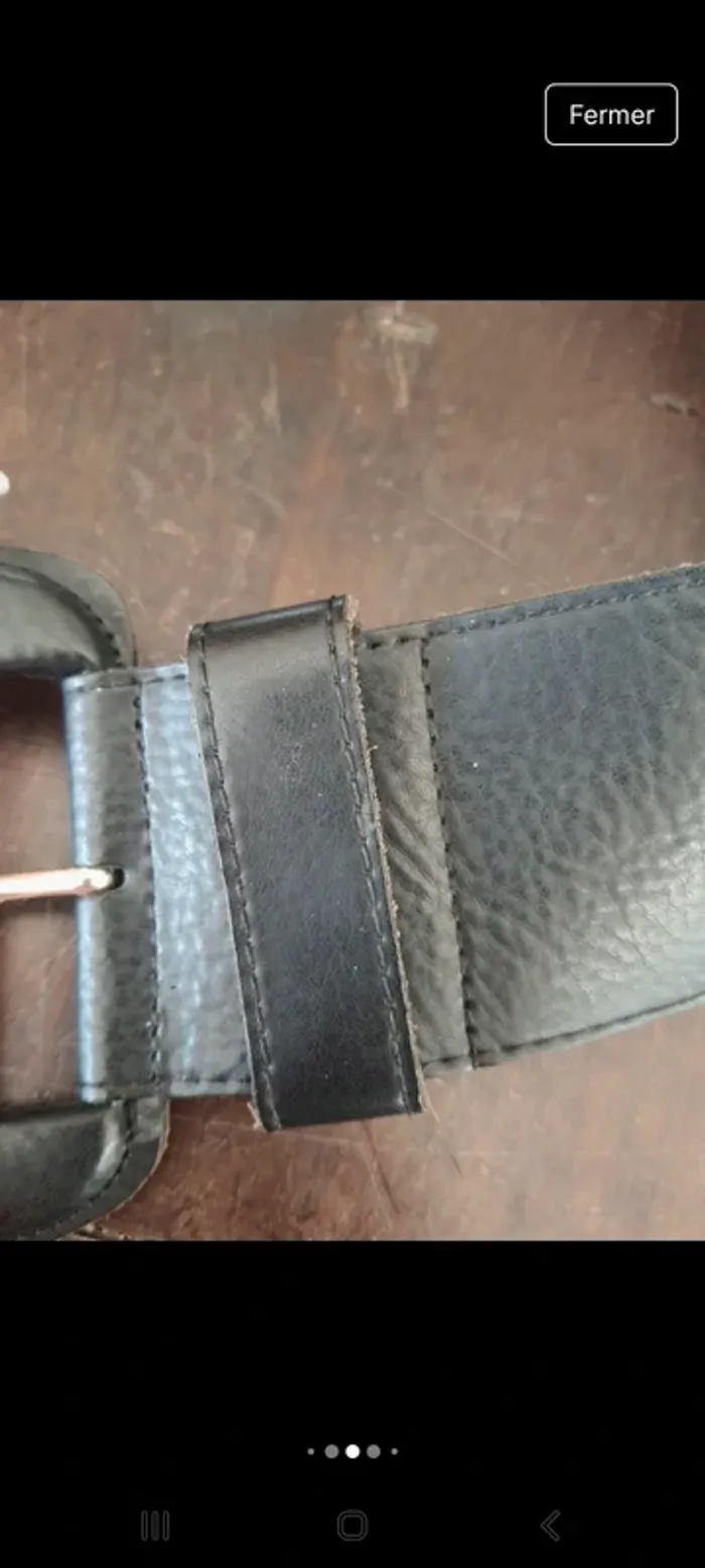 Ceinture en cuir noir Bradbury 80cm Handmade - photo numéro 16