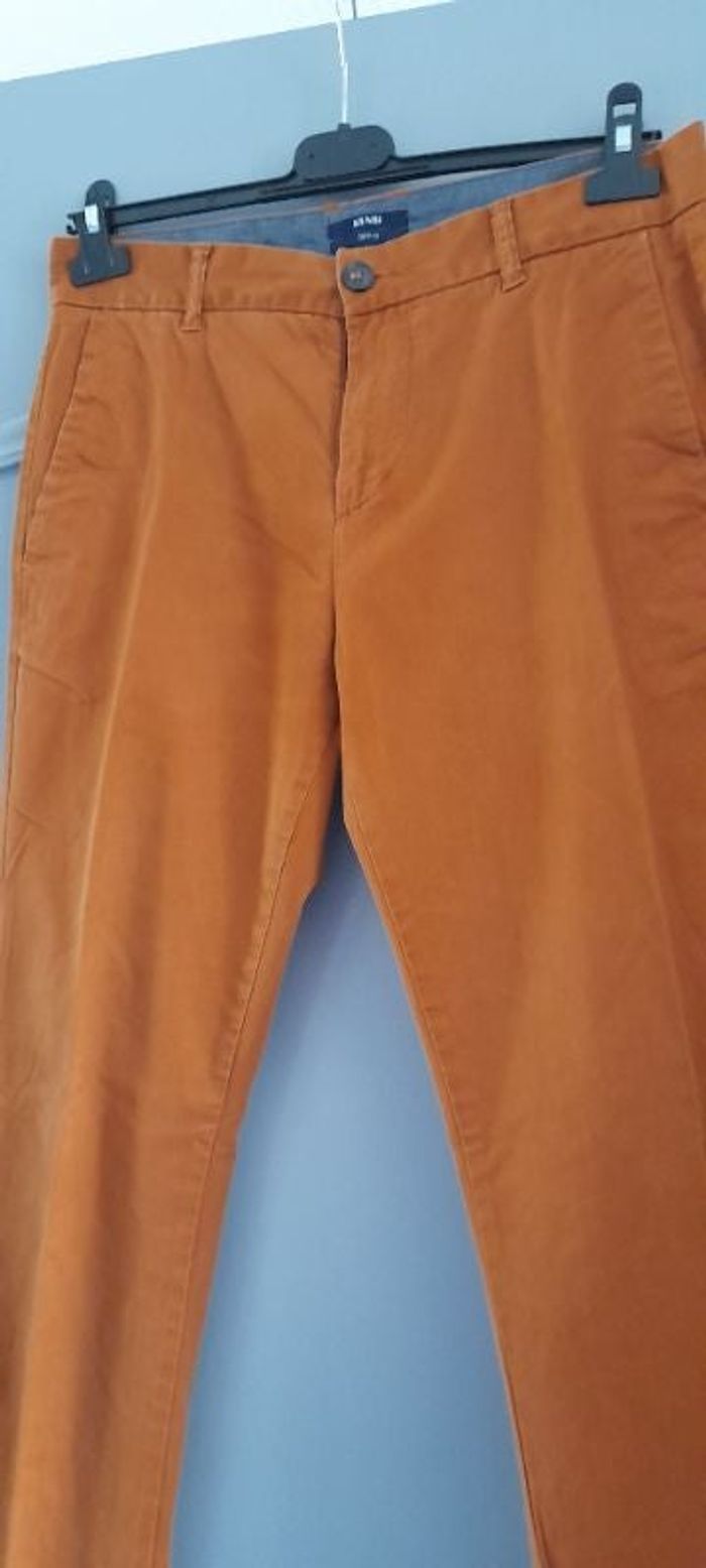Pantalon en toile moutarde