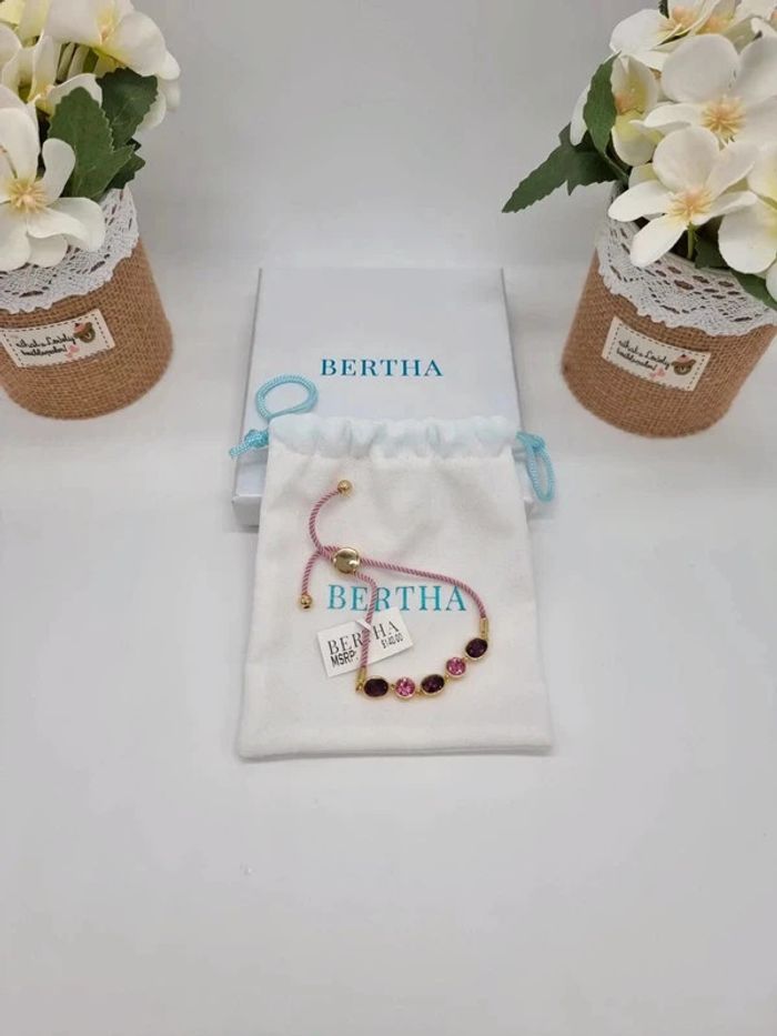 Bertha bracelet en corde bolo rose plaqué or 18 carats pour femme