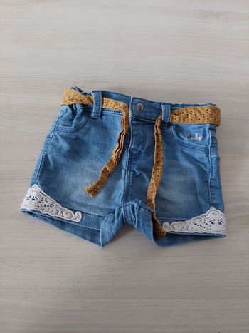 Short avec ceinture fille 12mois