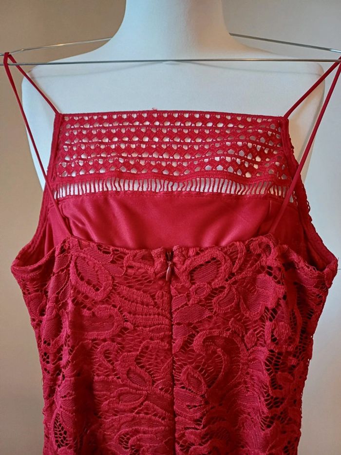 Robe Bordeaux chic en dentelle neuve Topshop taille XXS 32 - photo numéro 8