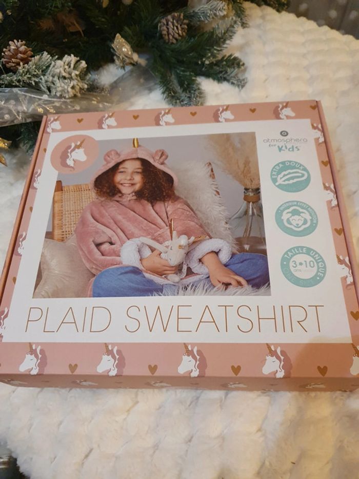 Plaid Sweat-shirt Atmosphera 3ans à 10 ans modèle licorne