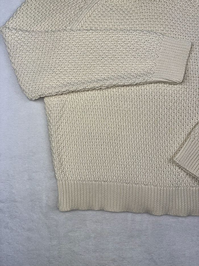 Pull femme Ralph Lauren beige clair / écru 100% coton Taille L femme maille épaisse premium #02225 - photo numéro 5