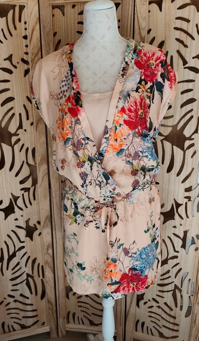 Robe kimono imprimé fleurs T 38 Promod - photo numéro 3