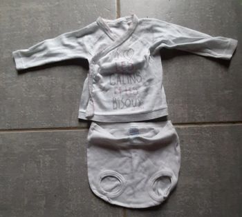 Maillot de corps fille et culotte 3mois