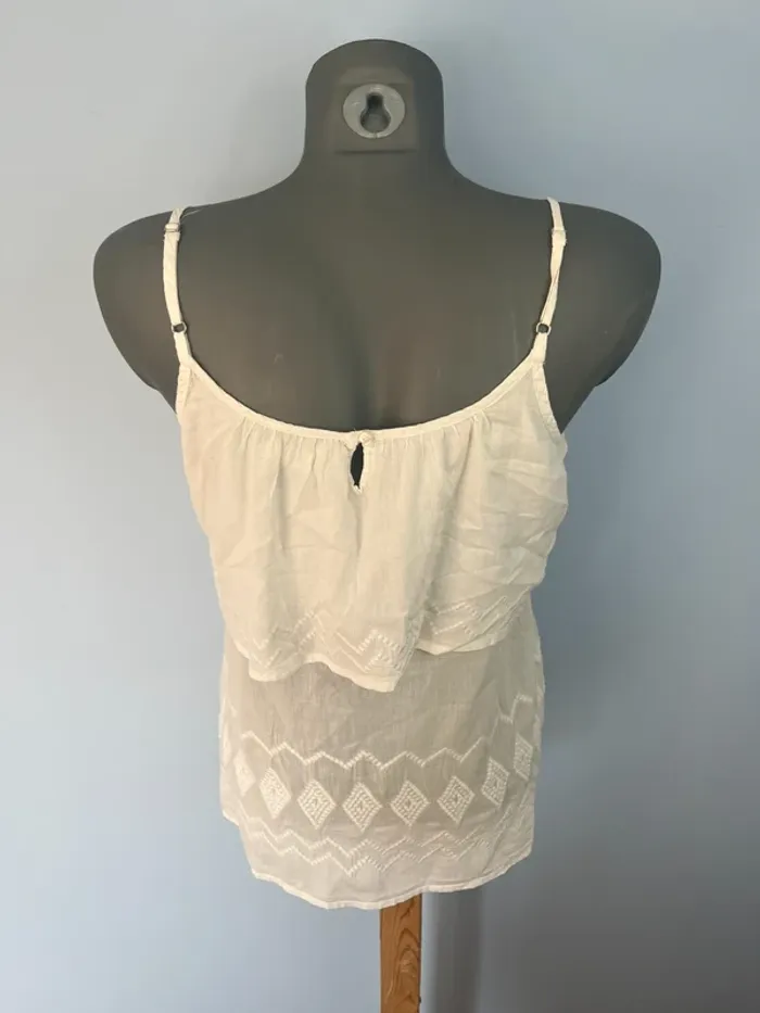 Débardeur blanc Freeman T. Porter taille M – coton 100 %, bretelles réglables, basique confortable - photo numéro 5