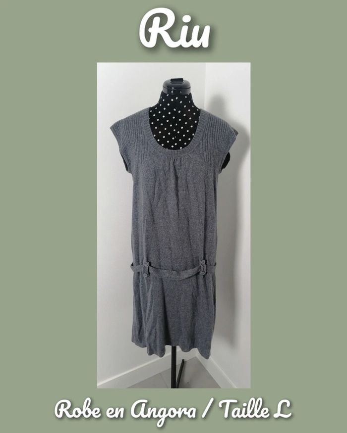 Robe pull à ceinture gris angora Taille L Riu