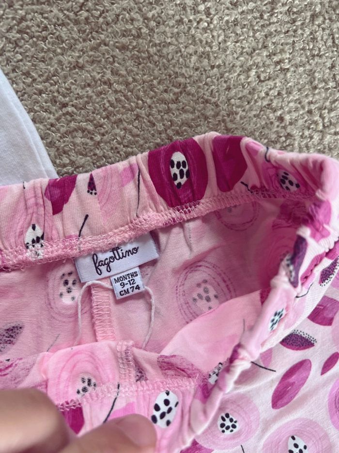 Ensemble short et tee-shirts rose et blanc neuf - photo numéro 4