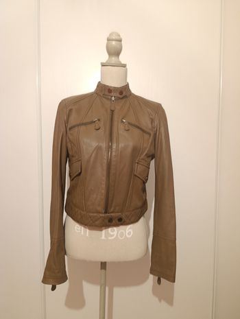 Veste en cuir 100% camel T S