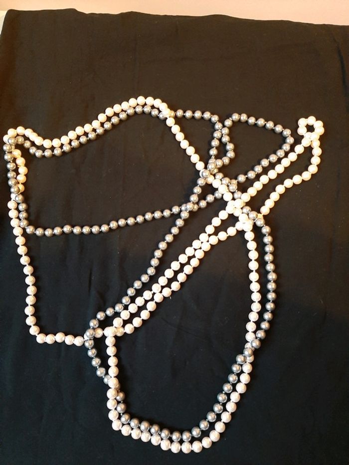 2 colliers longs de perles fantaisie - photo numéro 3