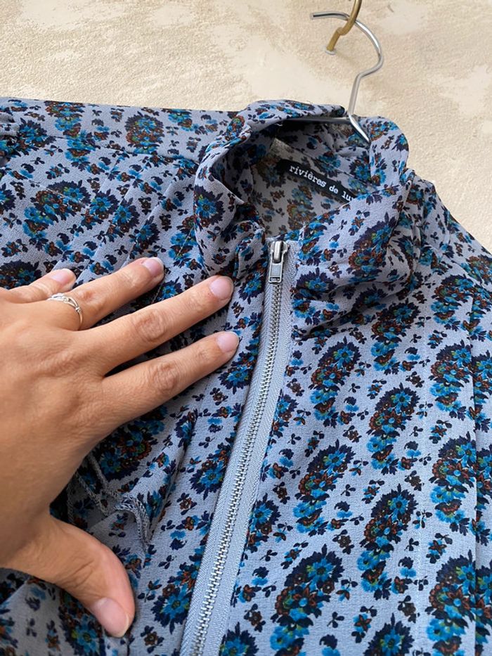 Blouse à motifs volanté Rivière de Lune M - photo numéro 9