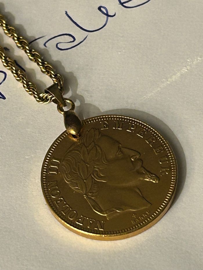 Collier Pendentif Reproduction de Pièce Napoléon III 50 Francs - photo numéro 9