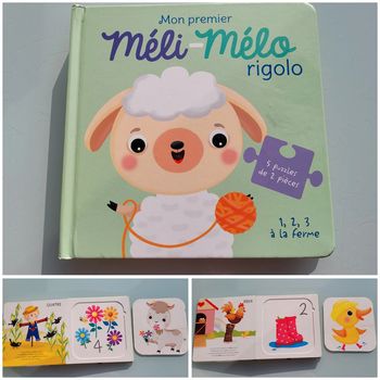 Livre puzzle Mon Premier Méli-mélo rigolo : 🐮 1, 2, 3 à la ferme 🐥 53