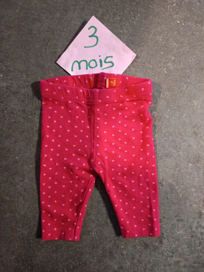 Legging rose coeurs 3 mois