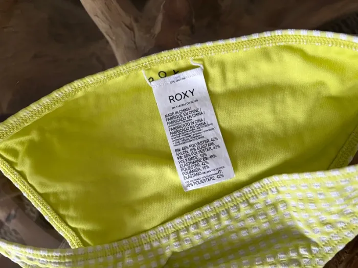 Bas de maillot de bain Roxy jaune blanc S carreaux - photo numéro 6