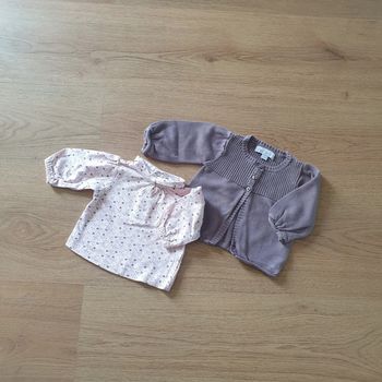 🩷 Ensemble gilet tee-shirt ML 0 mois Petit kimbaloo #emyfleury_0moisfille