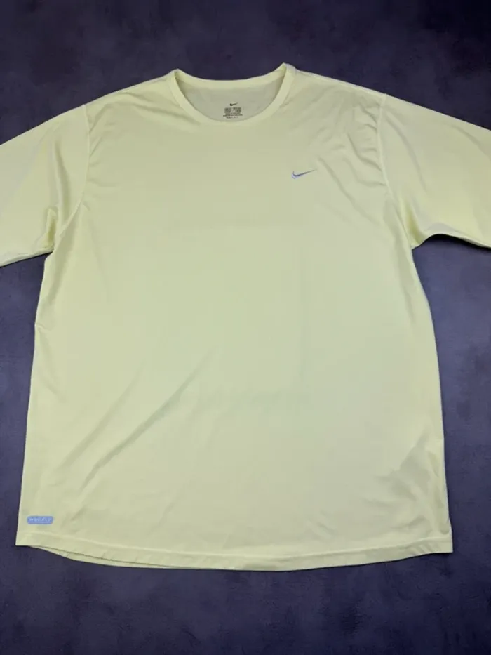 T-shirt Nike Running Vintage Dry Fit Solo Swoosh Jaune Fluo Taille XL
