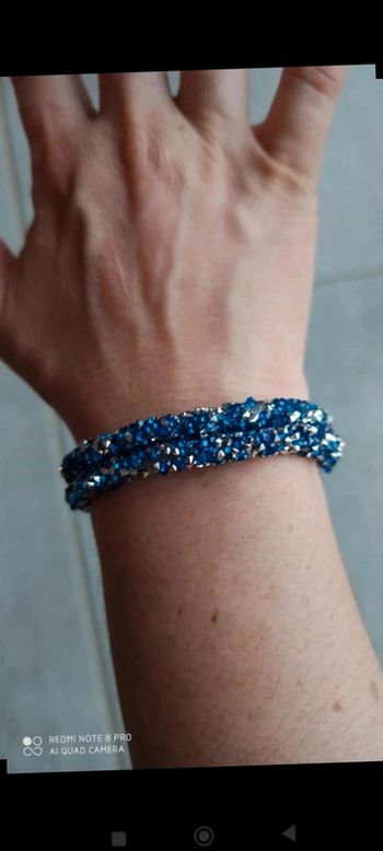 Bracelet  serpentin  bleu argenté