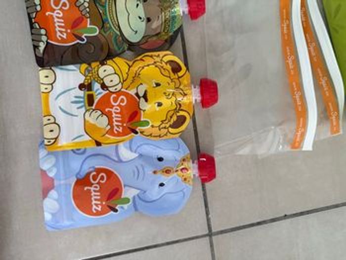 Neuve valisette squiz jungle gourdes compotes lavables - photo numéro 5