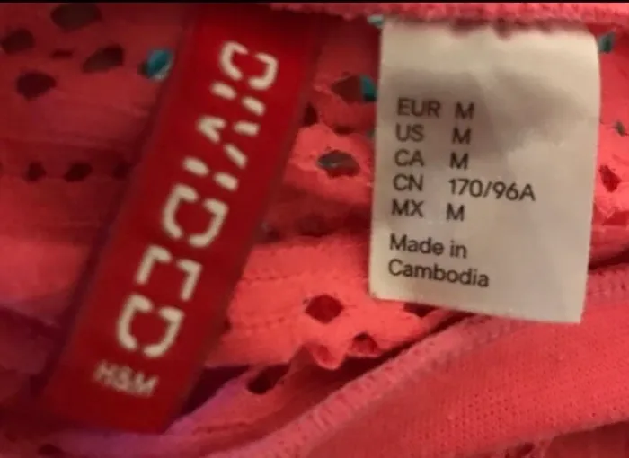 Haut débardeur femme h&m rose fushia transparent taille M - photo numéro 3