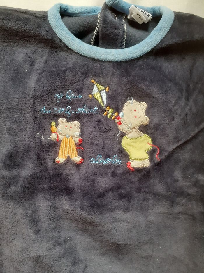 Babygros marine et bleu motif souris - photo numéro 2