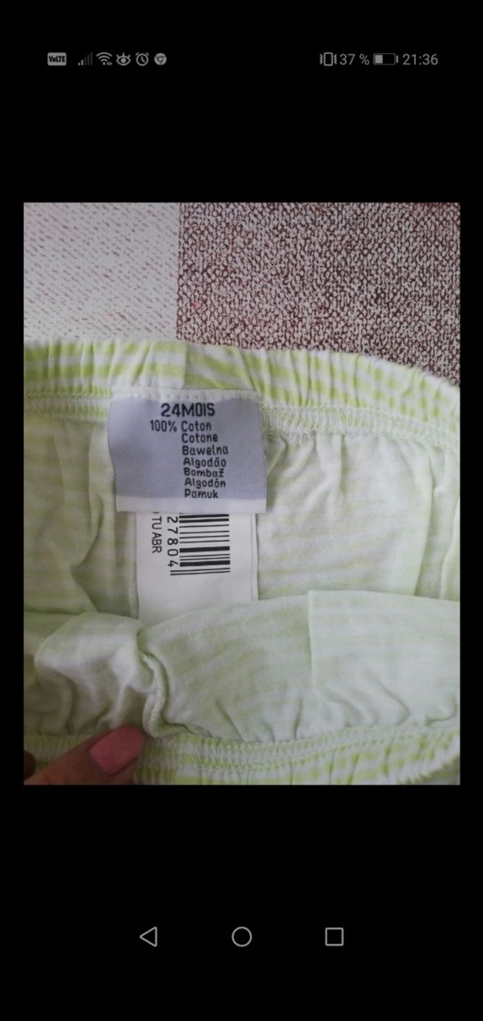 Short 24 mois rayée vert/blanc - photo numéro 2