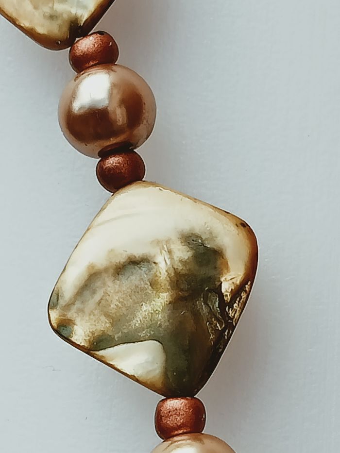 Collier metal et perles doré - photo numéro 3