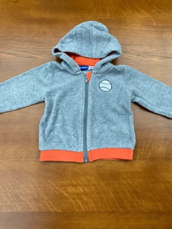 Veste grise 6 12 mois en éponge baseball