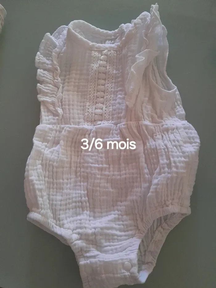 Body dentelle blanc fille 3/6 mois